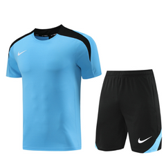 Conjunto Adidas Camiseta + Short Azul Claro e Preto - VENI Futebol