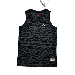 Jordan Black and Gray Striped Tank Top