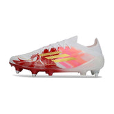 Adidas F50 Elite Laceless White, Golden and Red Mixed Studs SG Football Boot