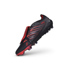 Adidas Predator 26 Tongue Elite Black and Red Leather Tech Pack Firm Ground FG Football Boot