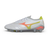 Mizuno Morelia Neo V Elite White, Yellow and Orange Firm Ground FG Football Boot