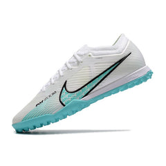 Nike Zoom Mercurial Vapor 15 Elite White and Light Blue Turf TF Football Boot