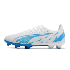 Crampons de football Puma Ultra Ultimate FG blancs et bleus - VN Esportes
