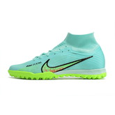 Chuteira de relva sintética Nike Zoom Mercurial Superfly 9 Elite TF verde e azul-claro - VN Esportes