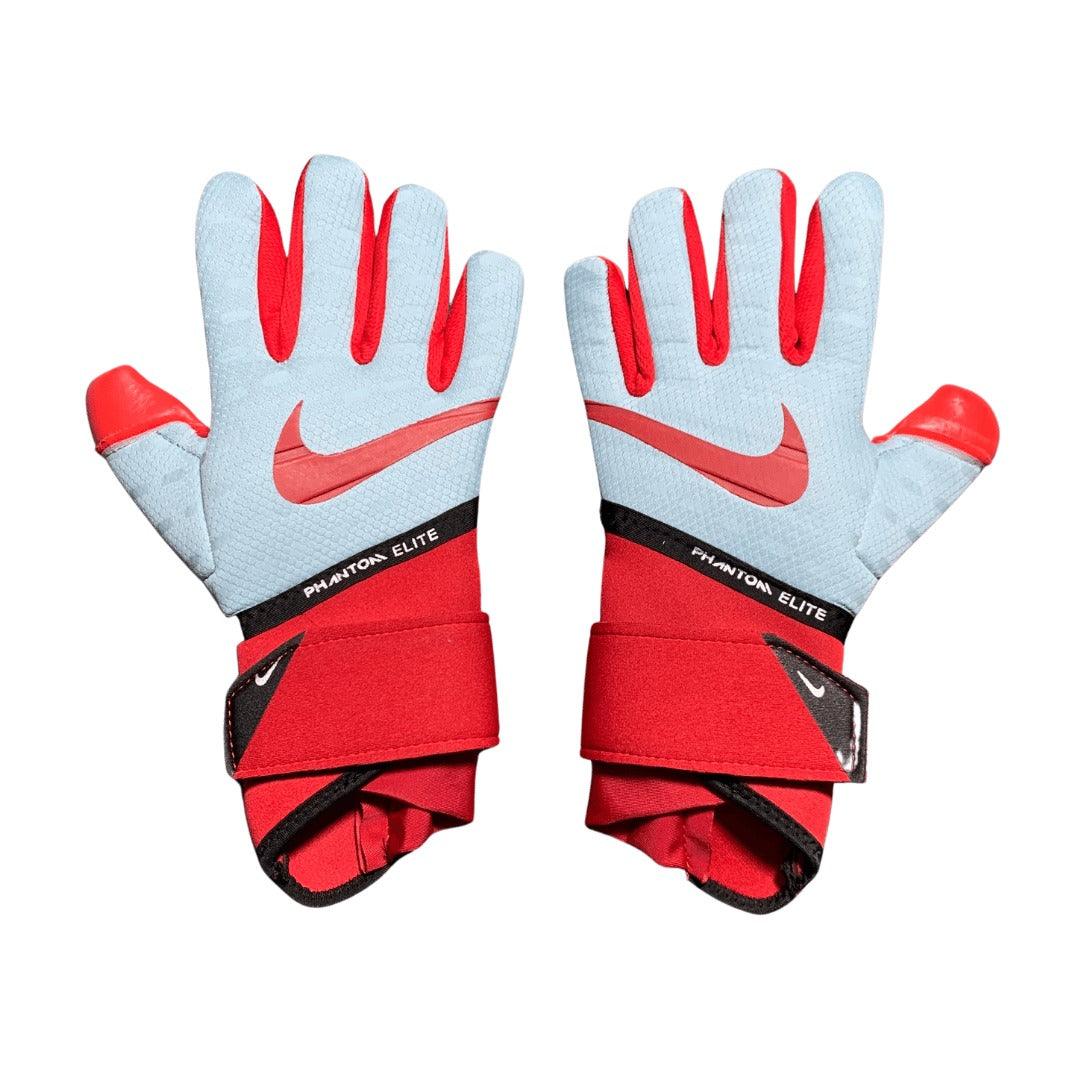 Luva Nike Phantom Elite branca e vermelha - VN Esportes
