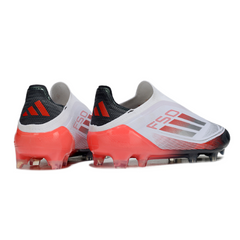Adidas F50 Elite Laceless White Orange and Gray Firm Ground FG Football Boot