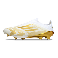 Adidas F50+ Elite Laceless White and Gold Firm Ground FG Football Boot