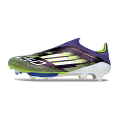 Adidas F50+ Elite Laceless Purple and Green Firm Ground FG Football Boot