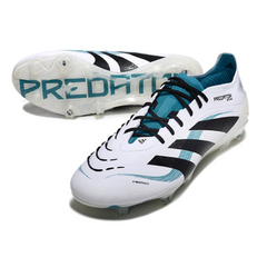 Adidas Predator 25 Elite White and Blue Firm Ground FG Football Boot
