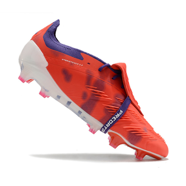 Chuteira Campo Adidas Predator 30 Elite Com Lingua FG Vermelha, Branca e Roxa - VENI Futebol