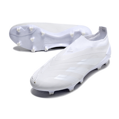 Fußballschuh für Naturrasen Adidas Predator 30 Elite ohne Schnürsenkel FG, weiße Basis, Pack - VENI Futebol