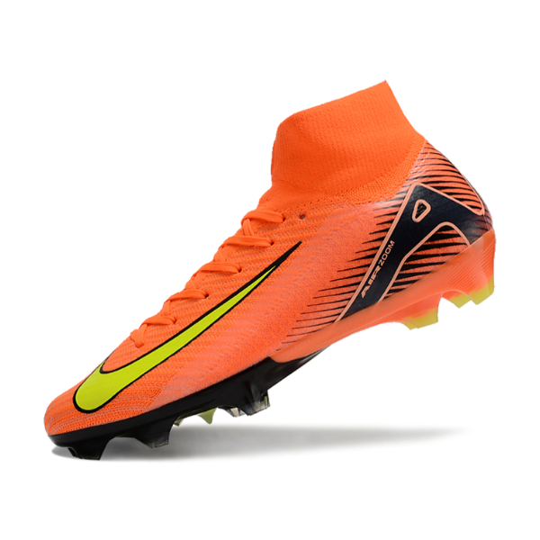 Chuteira Campo Nike Air Zoom Mercurial Superfly 10 Elite FG Laranja e Preta - VENI Futebol