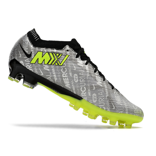 Crampons de football Nike Air Zoom Mercurial Vapor 15 Elite AG gris et vert - VENI Football