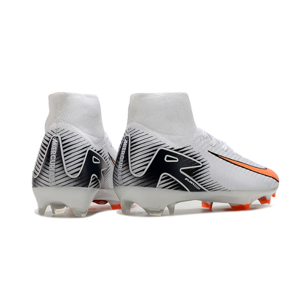 Chuteira Campo Nike Air Zoom Mercurial Superfly 10 Elite FG Branca, Preta e Laranja - VENI Futebol