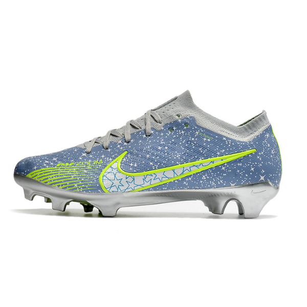 Chuteiras de futebol de campo Nike Zoom Mercurial Vapor 15 Elite FG Cinza, Verde e Prata - VENI Futebol