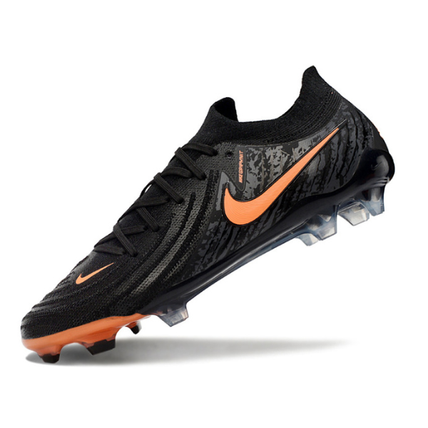 Nike Phantom GX2 Elite FG Fußballschuhe, Schwarz und Orange - VENI Futebol