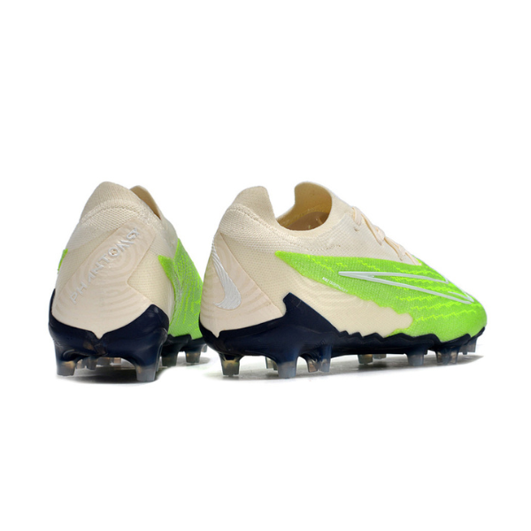 Chaussure de football Nike Phantom GX Elite FG verte et blanche - VENI Futebol