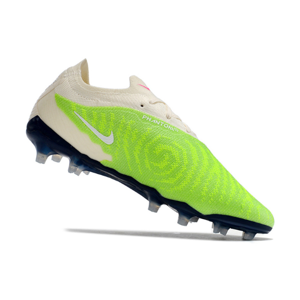 Chaussures de foot Nike Phantom GX Elite FG vertes et blanches - VENI Futebol