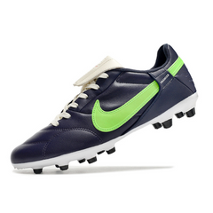 Chuteira Campo Nike Premier 3 FG Azul, Branca e Verde - VENI Futebol