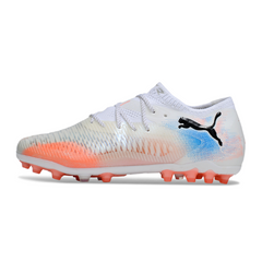 Puma Future 8 Low Cut White Orange and Blue Artificial Ground AG Football Boot