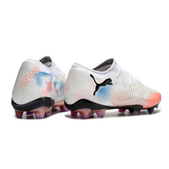 Puma Future 8 Low Cut White Orange and Blue Firm Ground FG Football Boot