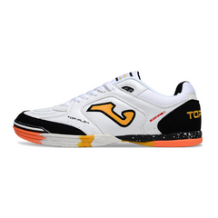 Joma Top Flex 24 White Black and Orange Indoor IC Football Boot