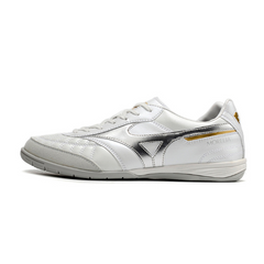 Chaussure de futsal Mizuno Morelia Sala Japan IC blanche et argentée - VENI Futebol