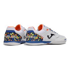 Joma Top Flex 24 IC White Blue and Orange Futsal Football Boot
