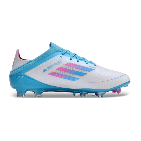 Kinder-Fußballschuhe für Naturrasen Adidas F50 Elite FG in Blau, Weiß und Rosa - VENI Futebol