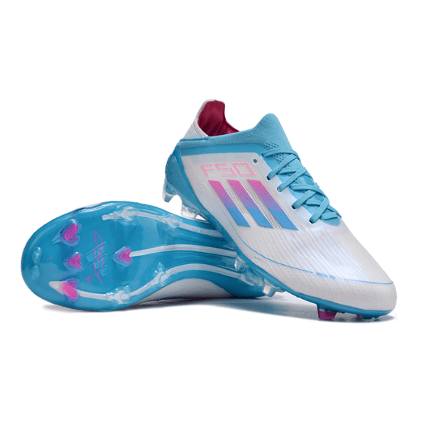Kinder-Fußballschuhe für Rasen Adidas F50 Elite FG in Blau, Weiß und Rosa - VENI Fußball