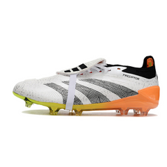 Chuteira Infantil Campo Adidas Predator 30 Elite Com Lingua FG Branca, Preta e Laranja - VENI Futebol