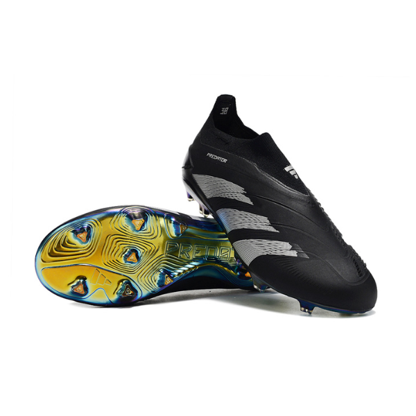 Kinder-Rasenfußballschuhe Adidas Predator 30 Elite schnürlos FG, schwarz-weiß - VENI Futebol