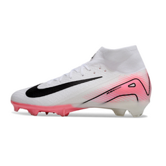 Nike Air Zoom Mercurial Superfly 10 Elite White and Pink Firm Ground FG Kids Football Boot