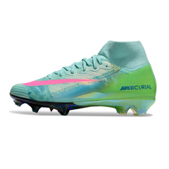 Nike Air Zoom Mercurial Superfly 10 Elite Blue Green and Pink Firm Ground FG Kids Football Boot