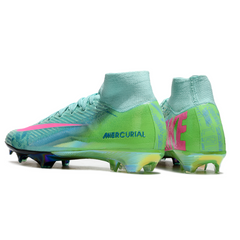 Nike Air Zoom Mercurial Superfly 10 Elite Blue Green and Pink Firm Ground FG Kids Football Boot