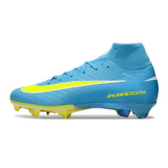 Nike Air Zoom Mercurial Superfly 10 Elite Blue and Green Firm Ground FG Kids Football Boot