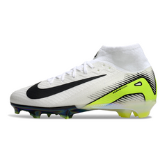 Nike Air Zoom Mercurial Superfly 10 Elite White Green and Black Firm Ground FG Kids Football Boot