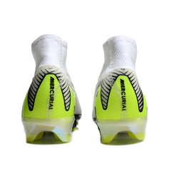 Nike Air Zoom Mercurial Superfly 10 Elite White Green and Black Firm Ground FG Kids Football Boot