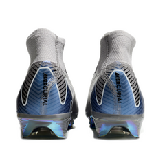 Nike Air Zoom Mercurial Superfly 10 Elite Gray and Black Firm Ground FG Kids Football Boot