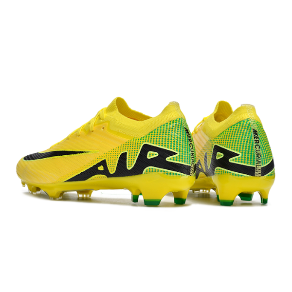 Kinder-Nockenfußballschuhe Nike Zoom Mercurial Vapor 15 Elite FG in Gelb, Grün und Schwarz - VENI Futebol