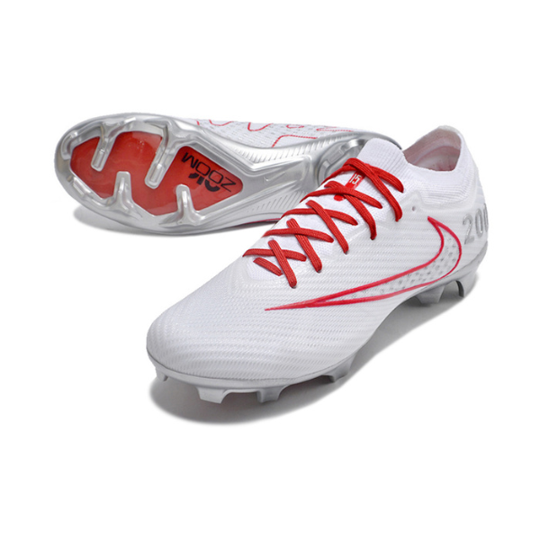 Kinder-Fußballschuh Nike Zoom Mercurial Vapor 15 Elite FG Weiß, Rot und Silber - VENI Futebol