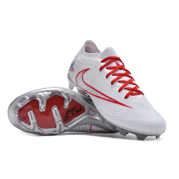 Kinder-Fußballschuhe für Rasen Nike Zoom Mercurial Vapor 15 Elite FG, Weiß, Rot und Silber - VENI Futebol
