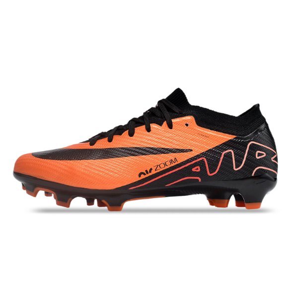Kinder-Fußballschuhe für Naturrasen Nike Zoom Mercurial Vapor 15 Elite FG in Orange und Schwarz - VENI Futebol