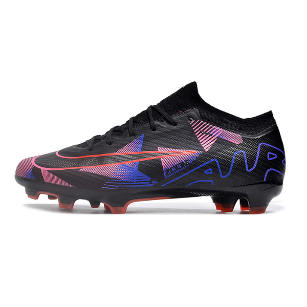 Chuteira Infantil Campo Nike Zoom Mercurial Vapor 15 Elite FG Preta, Rosa e Roxo - VENI Futebol