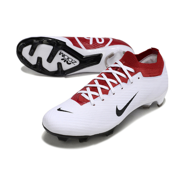 Kinder-Fußballschuhe für Rasen Nike Zoom Mercurial Vapor 15 Elite FG, weiß und rot, Total 90 - VENI Futebol