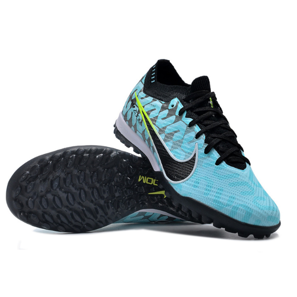 Chuteira Infantil Society Nike Zoom Mercurial Vapor 15 Elite TF Azul Claro e Preta - VENI Futebol