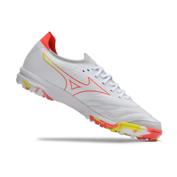 Turf-Fußballschuh Mizuno Morelia Sala TF in Orange und Gelb - VENI Futebol