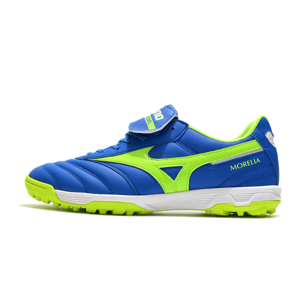 Chaussures de football à 5 Mizuno Morelia Sala Classic TF bleues et vertes - VENI Futebol