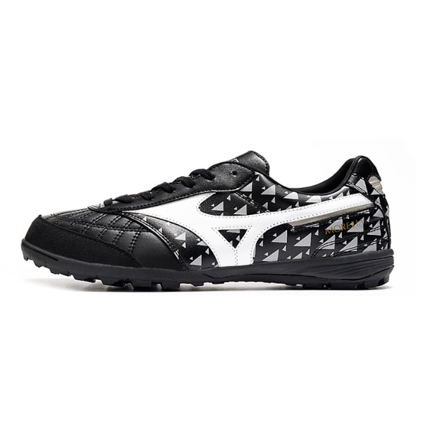 Kunstrasen-Fußballschuh Mizuno Morelia Sala TF in Schwarz, Weiß und Grau - VENI Futebol