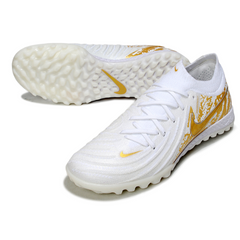 Nike Phantom GX2 Elite White and Gold Turf TF Football Boot